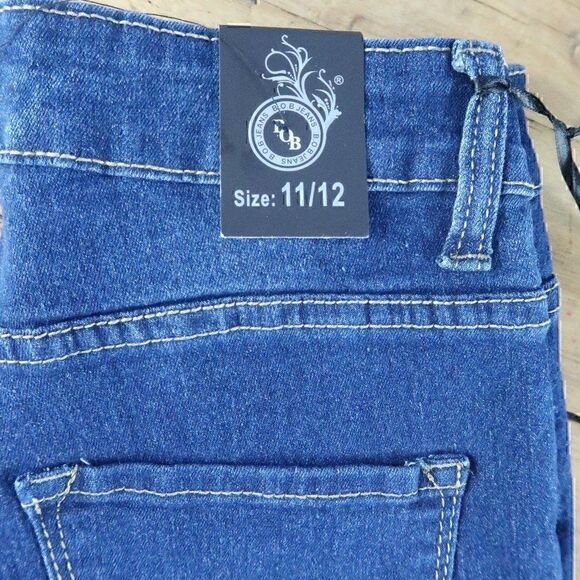 B.O.B SKINNY HIGH WAIST STRETCH DISTRESSED DARK WASH BLUE JEANS NWT - Picture 5 of 12